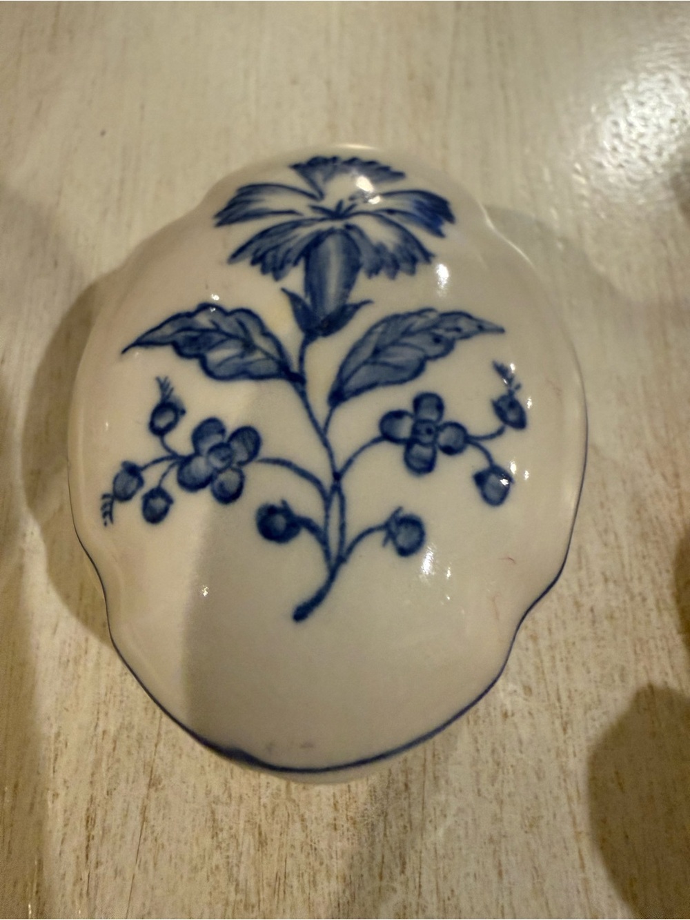 Andrea by Sadek Blue in Bloom Porcelain trinket box